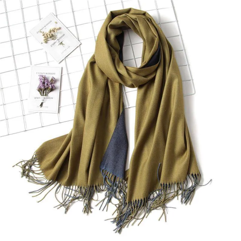 18 Colors, Double-side soft Cashmere scarves, shawls and wraps with Tassel