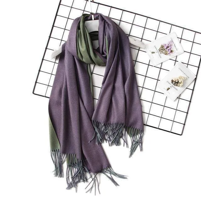 18 Colors, Double-side soft Cashmere scarves, shawls and wraps with Tassel