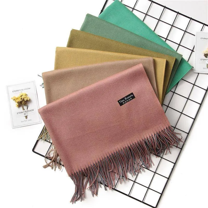 18 Colors, Double-side soft Cashmere scarves, shawls and wraps with Tassel