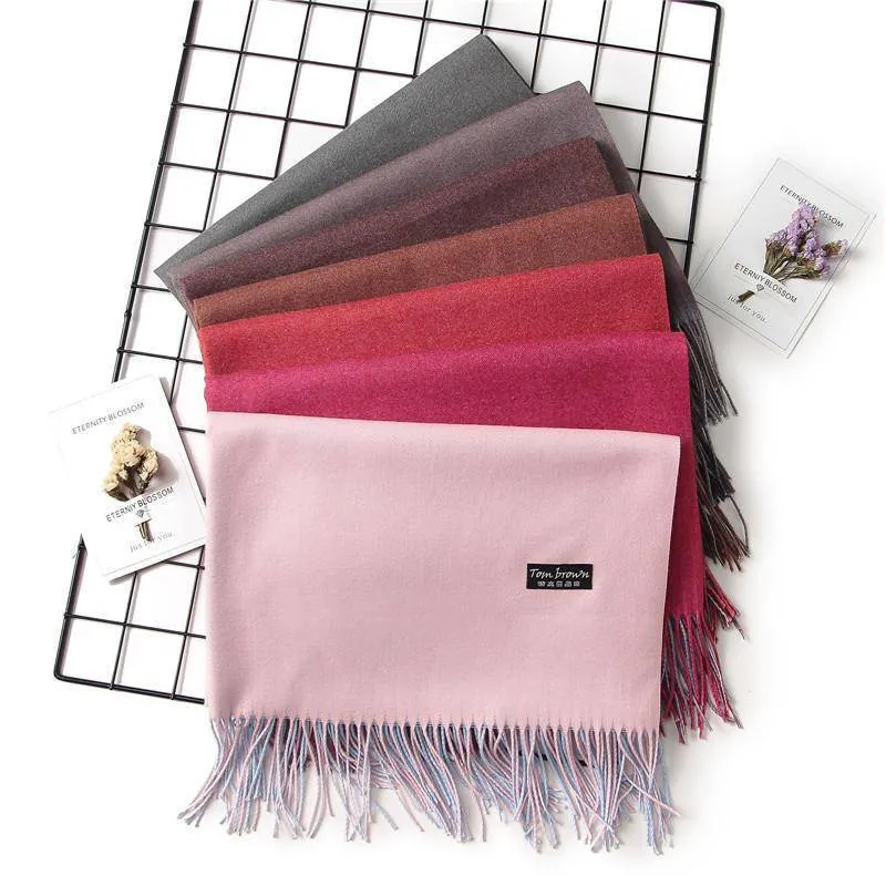 18 Colors, Double-side soft Cashmere scarves, shawls and wraps with Tassel