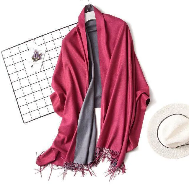 18 Colors, Double-side soft Cashmere scarves, shawls and wraps with Tassel