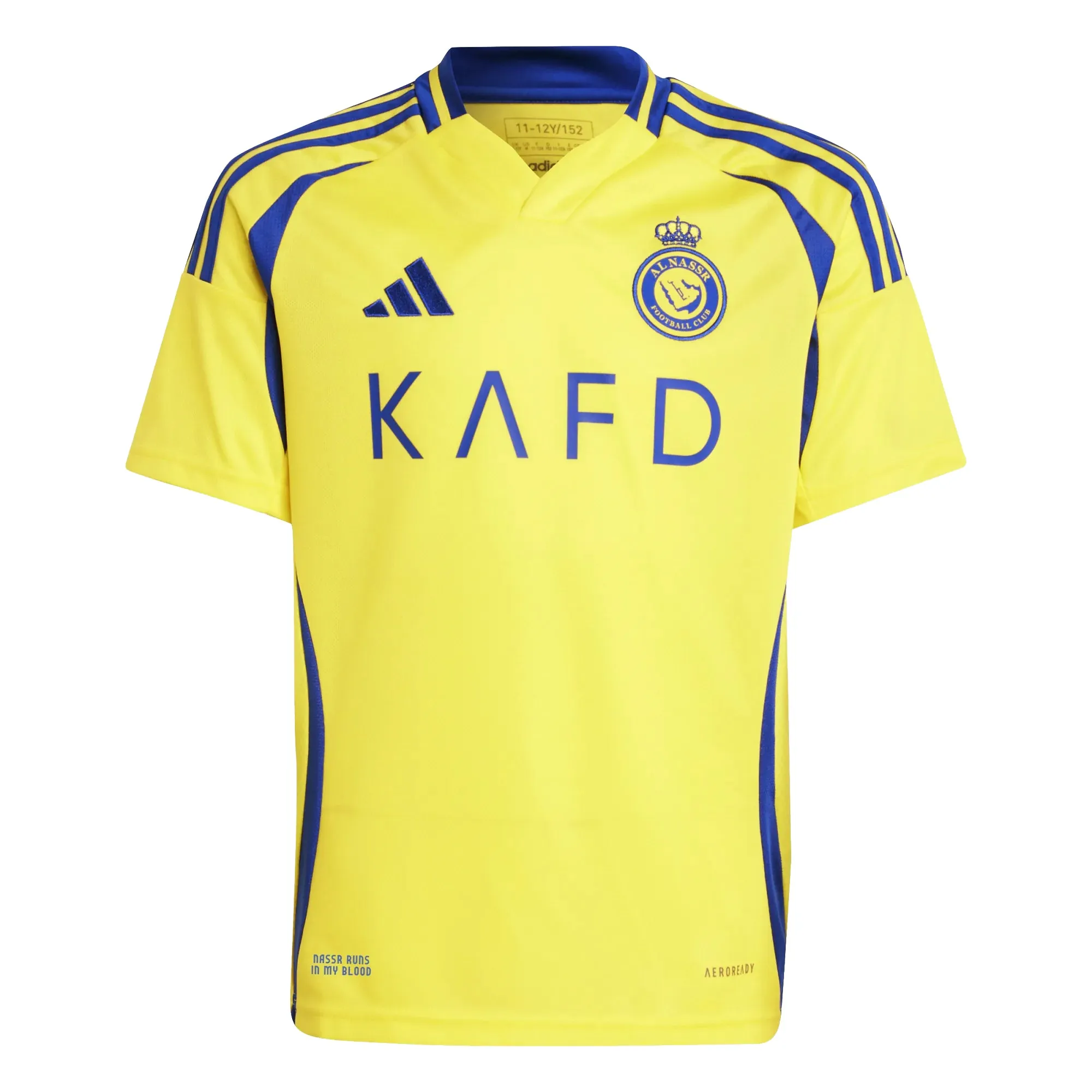 adidas Youth Cristiano Ronaldo Al Nassr Home Jersey 24/25 (Imact Yellow/Royal Blue)