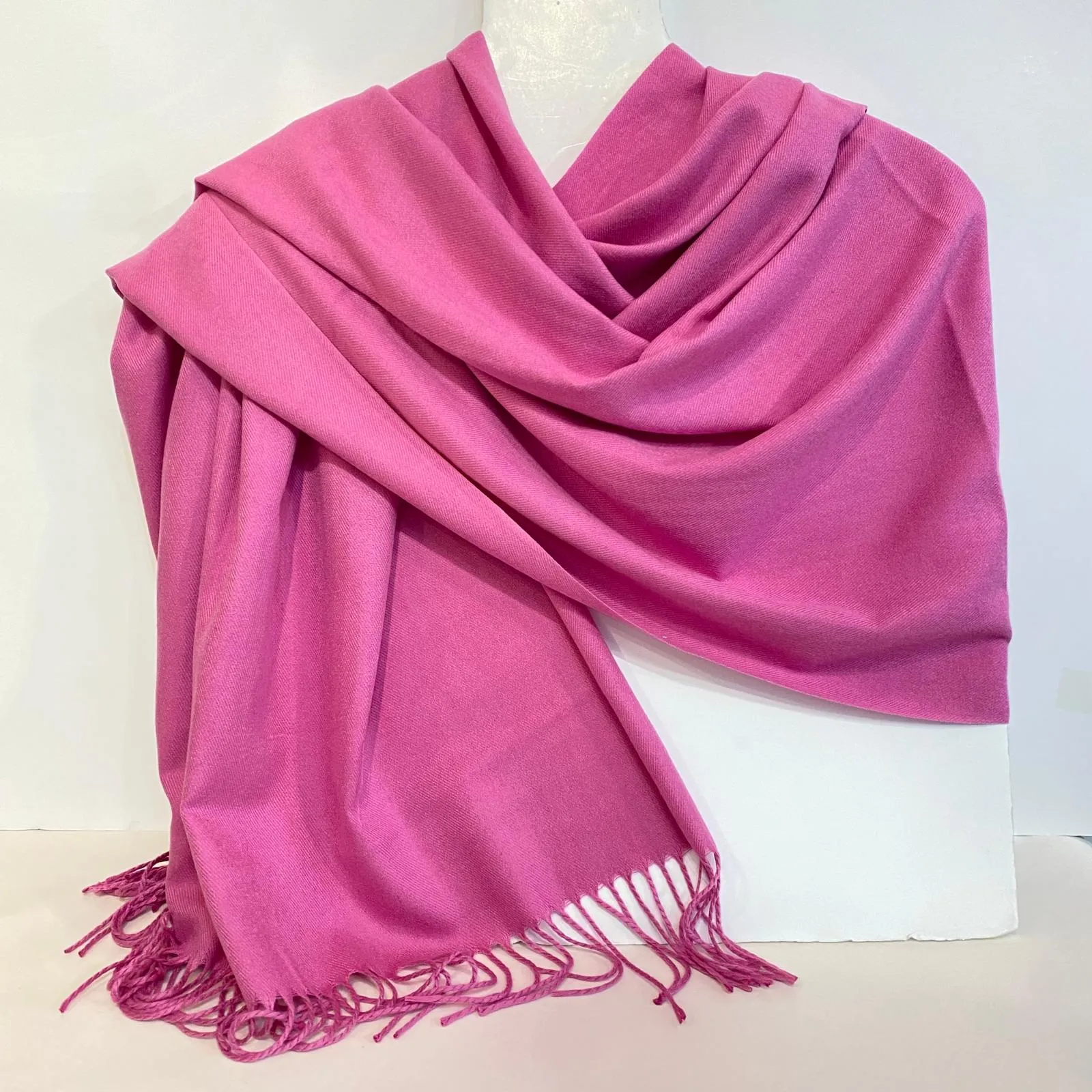 Aggie Cashmere Mix Wrap -  Barbie Pink