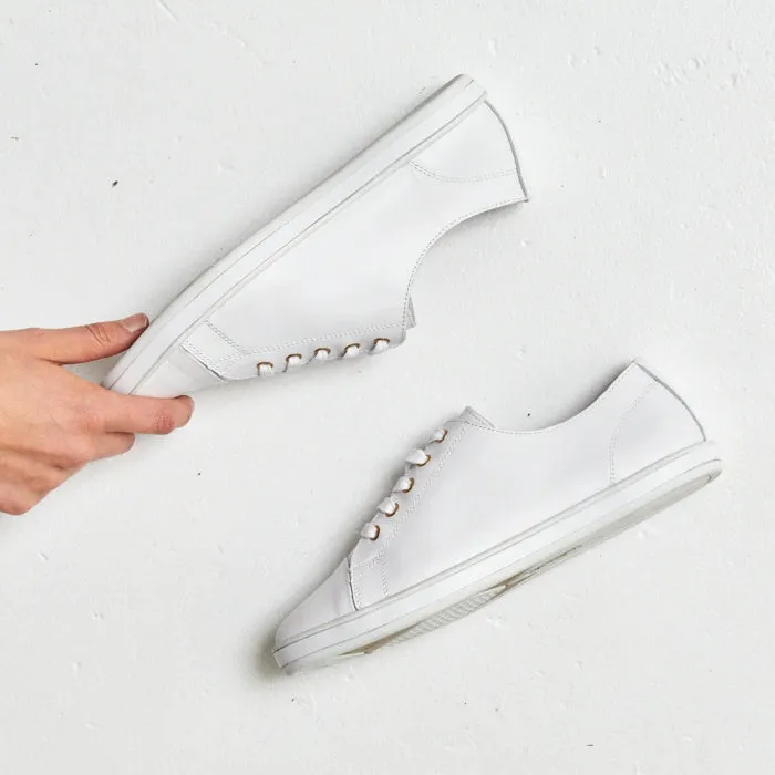 Alfie & Evie Greenie Leather Casual Kicks White