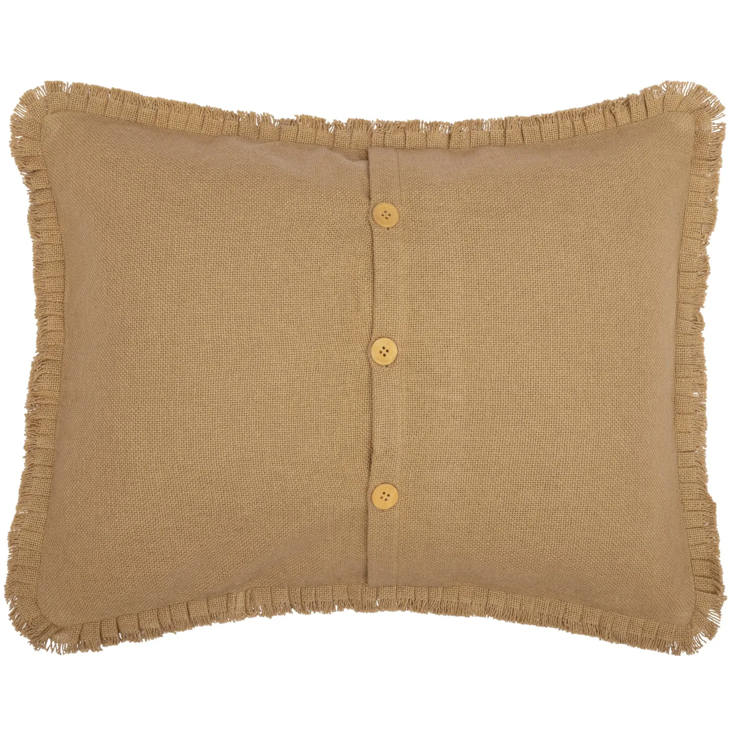 Burlap Natural Standard Sham w/ Fringed Ruffle 21x27