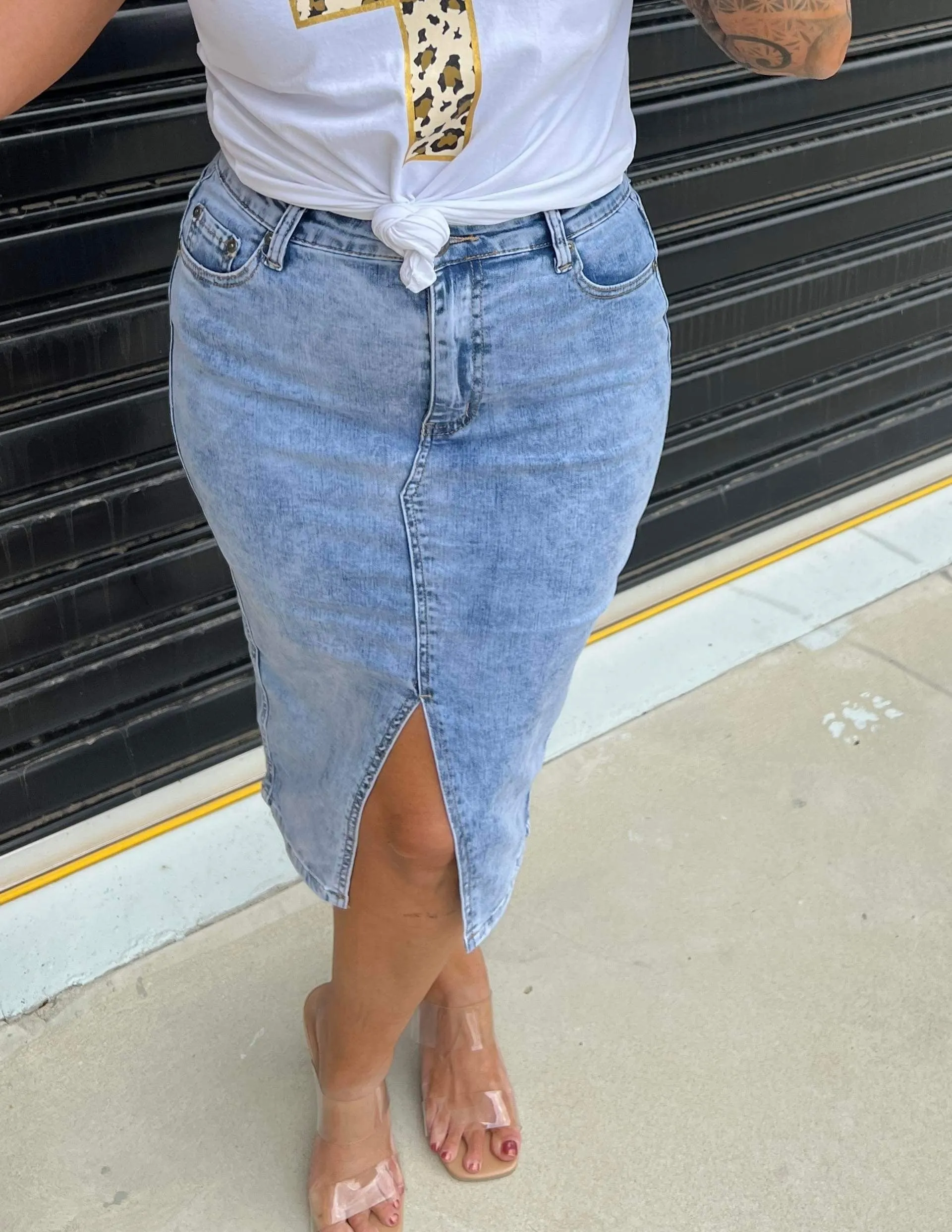 Cardi Denim Skirt