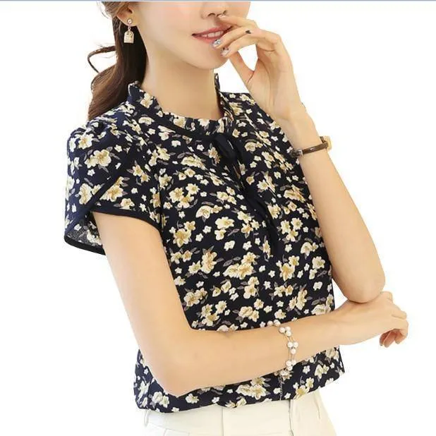 Chiffon Floral Print Blouse  (US 2-16)