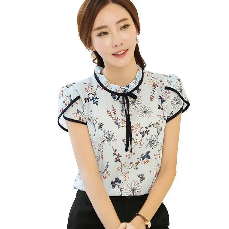 Chiffon Floral Print Blouse  (US 2-16)