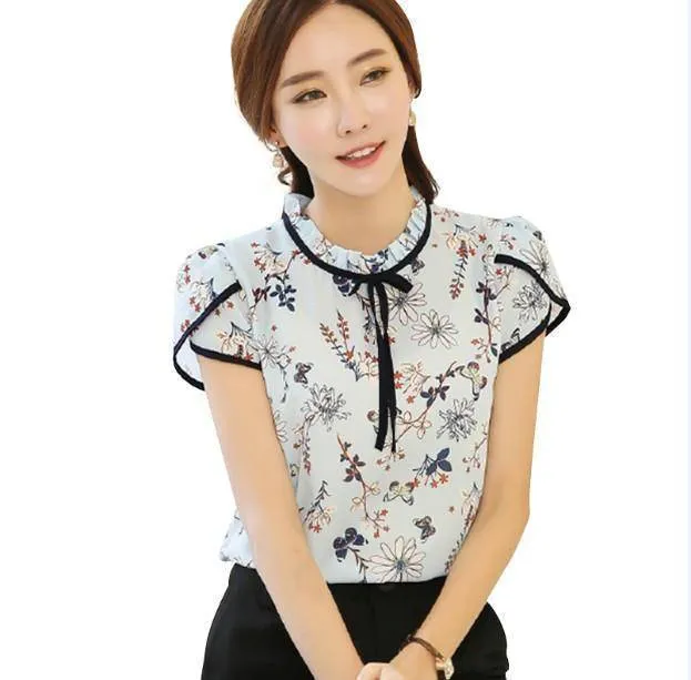 Chiffon Floral Print Blouse  (US 2-16)