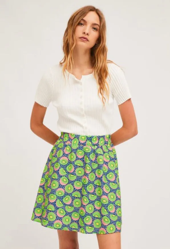 Compania Fantastica Kiwi Print amino Skirt