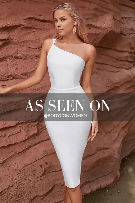 Connie Bandage Midi Dress - Pearl White