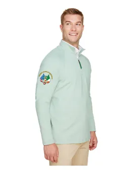 Devon & Jones CrownLux Performance™ Men's Clubhouse Micro-Stripe Quarter-Zip