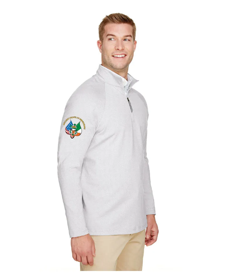 Devon & Jones CrownLux Performance™ Men's Clubhouse Micro-Stripe Quarter-Zip