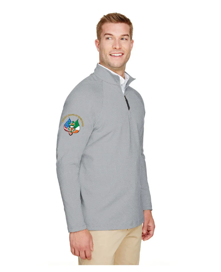 Devon & Jones CrownLux Performance™ Men's Clubhouse Micro-Stripe Quarter-Zip