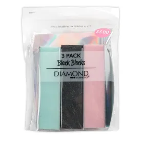 Diamond Cosmetics Black Nail Blocks 3Pack