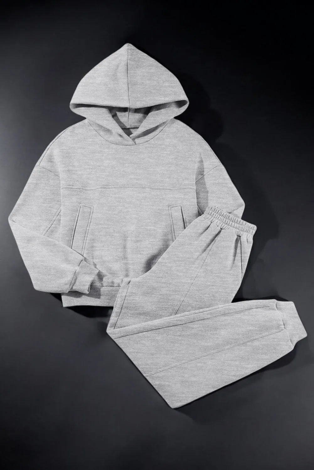 Dropped Shoulder Long Sleeve Hoodie and Pants Active Set