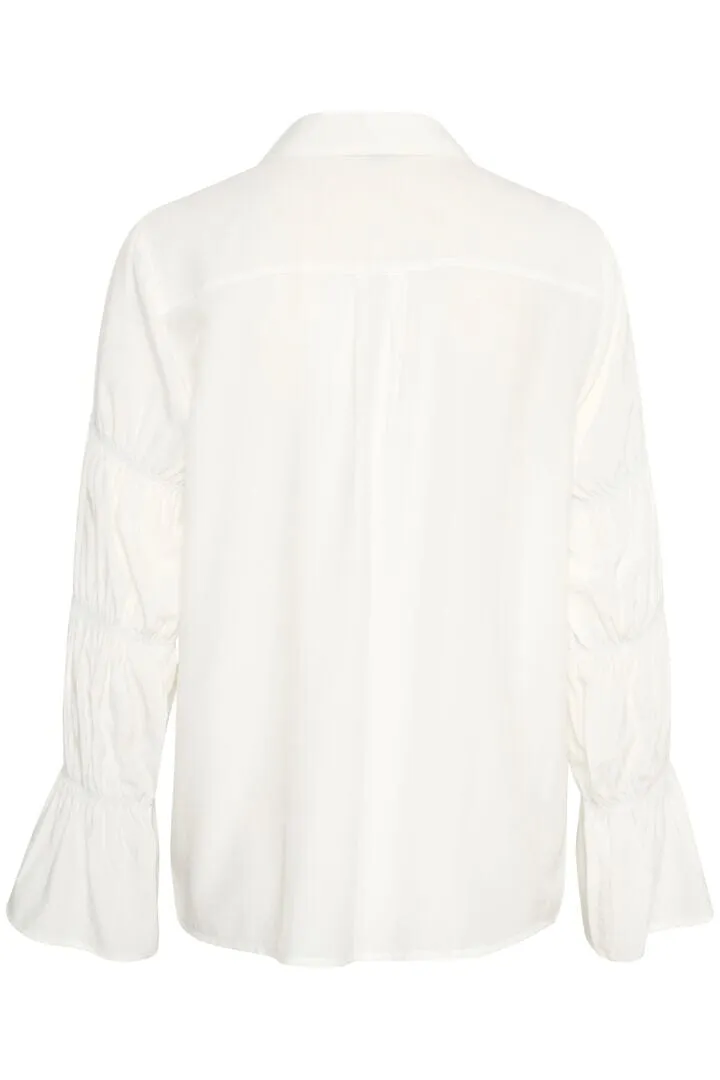 ELASTIC SLEEVE OFF WHITE BLOUSE