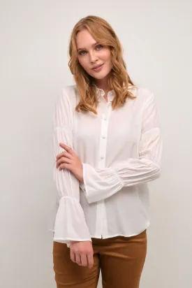 ELASTIC SLEEVE OFF WHITE BLOUSE