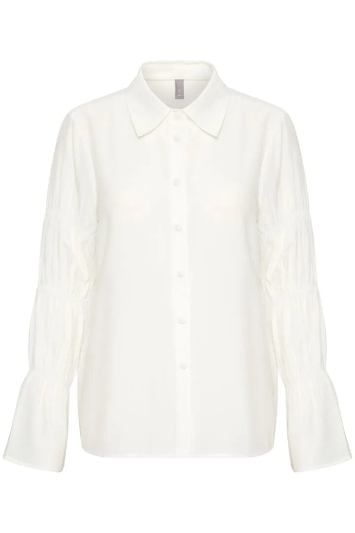 ELASTIC SLEEVE OFF WHITE BLOUSE