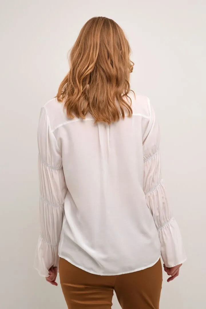 ELASTIC SLEEVE OFF WHITE BLOUSE