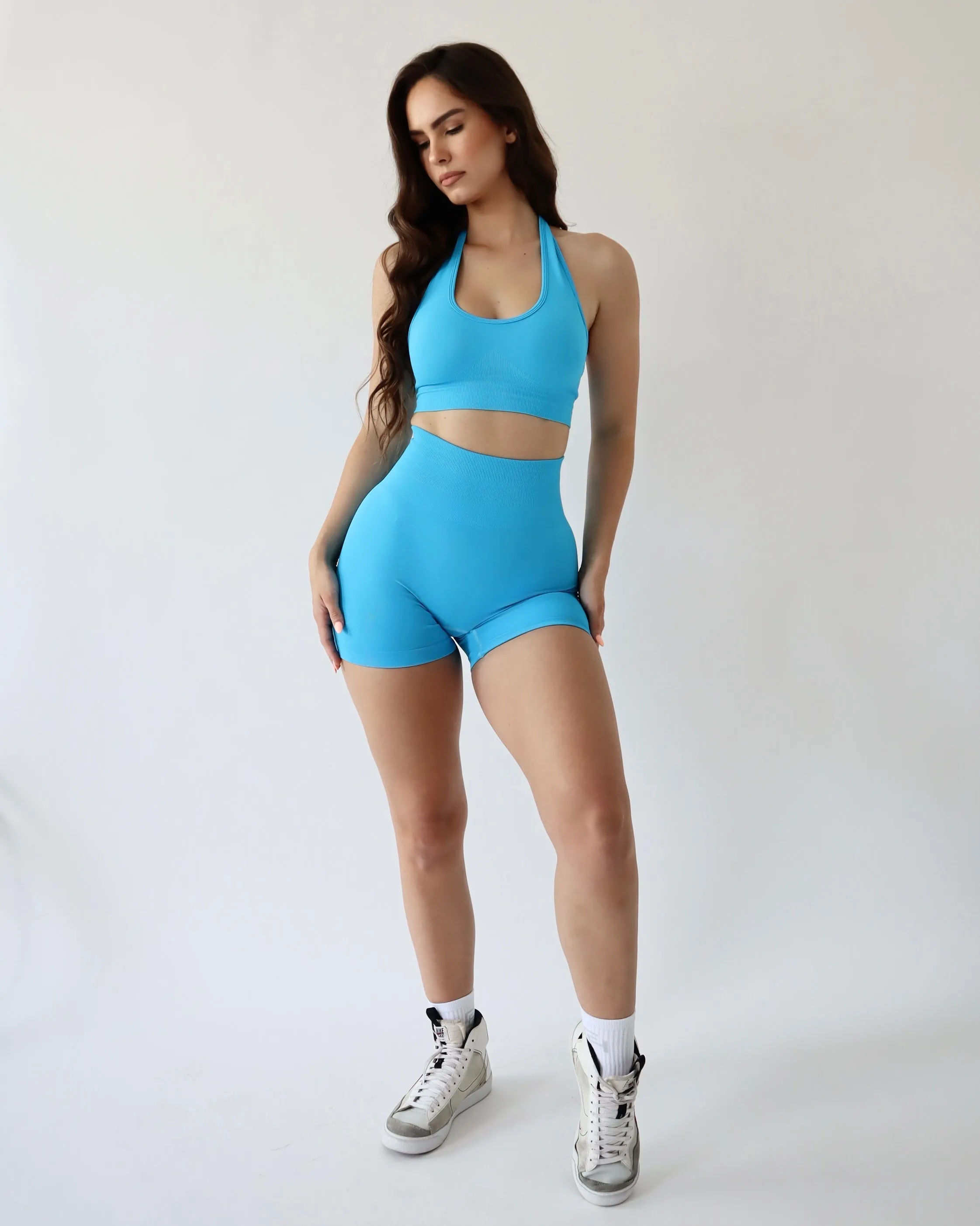 Enhance Halter Top - Aqua