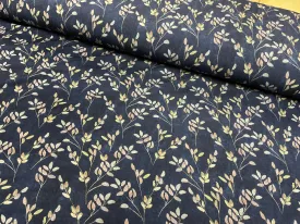 Foliage on Navy Bamboo Jersey