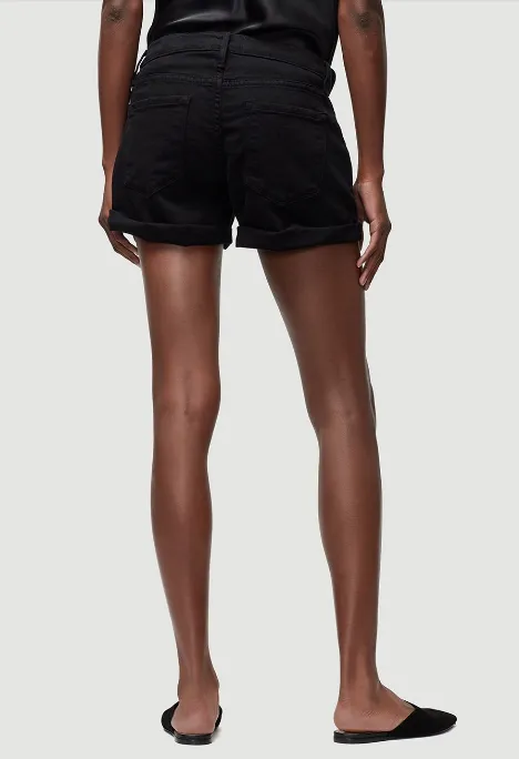 FRAME - Le Cutoff Cuffed Jean Short in Noir