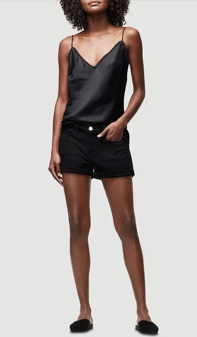 FRAME - Le Cutoff Cuffed Jean Short in Noir