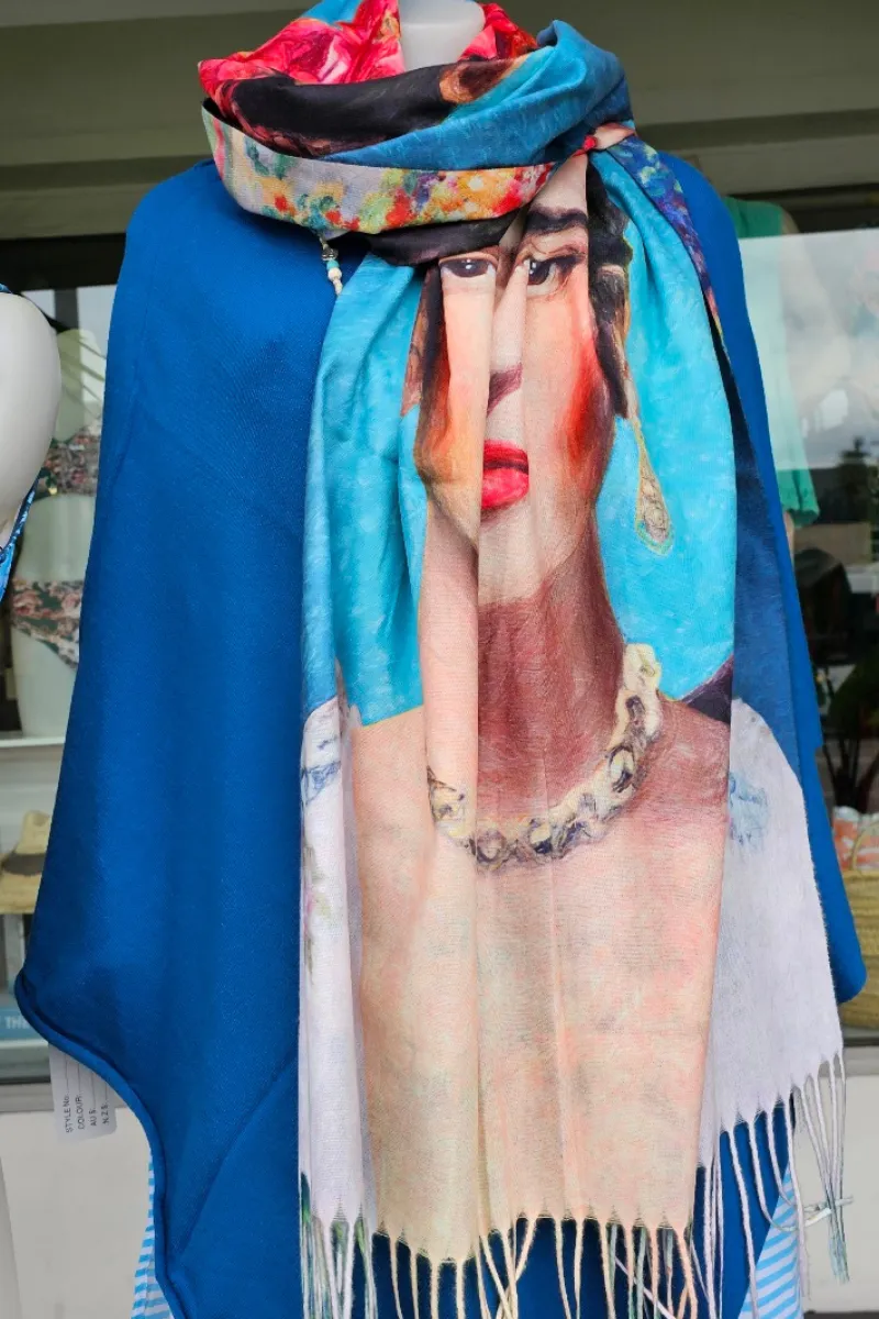 Frida Kahlo Soft Cashmere Viscose Woollen Scarf Fully Reverisble