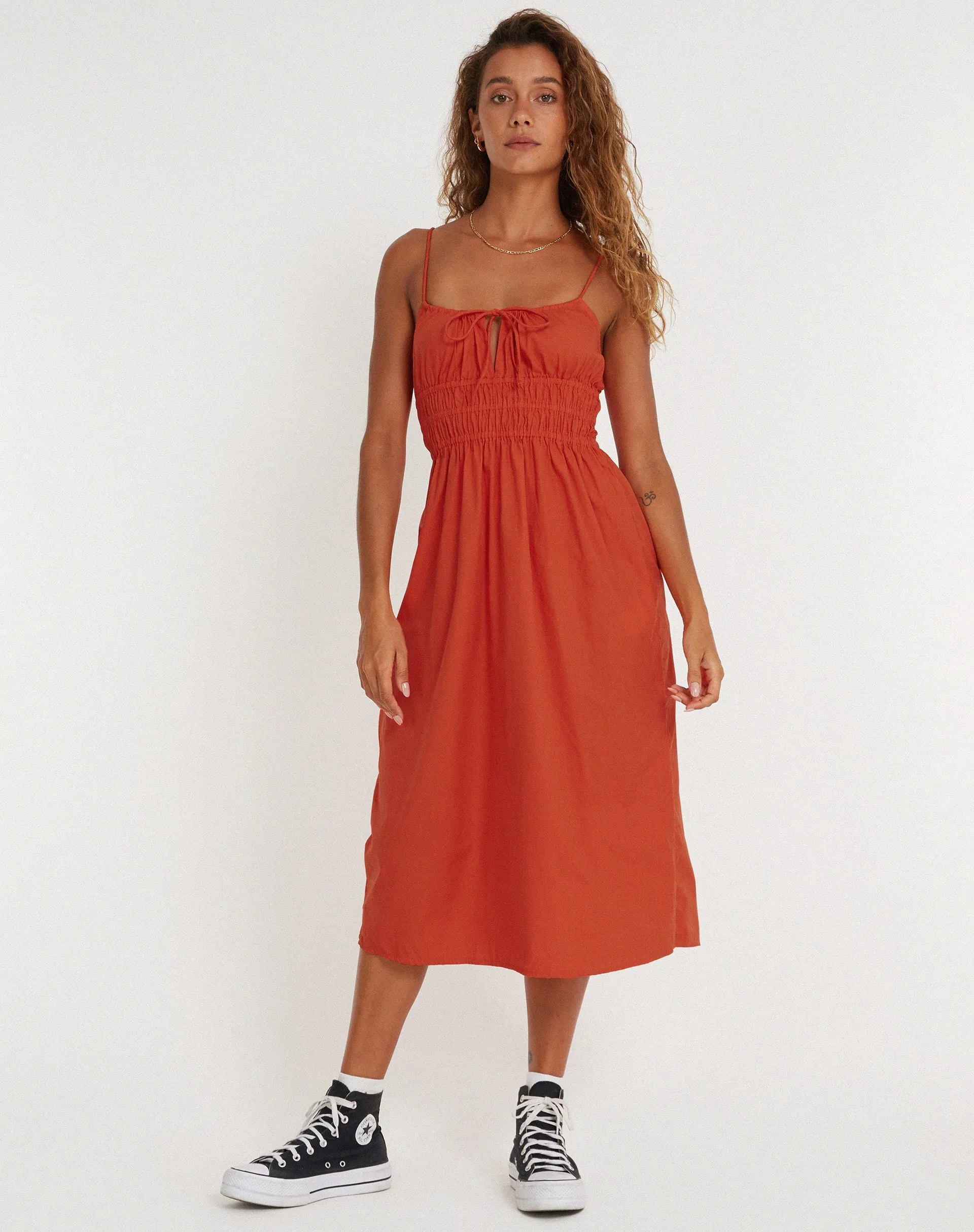 Jayko Midi Dress in Orange