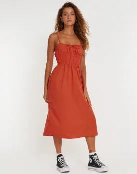 Jayko Midi Dress in Orange