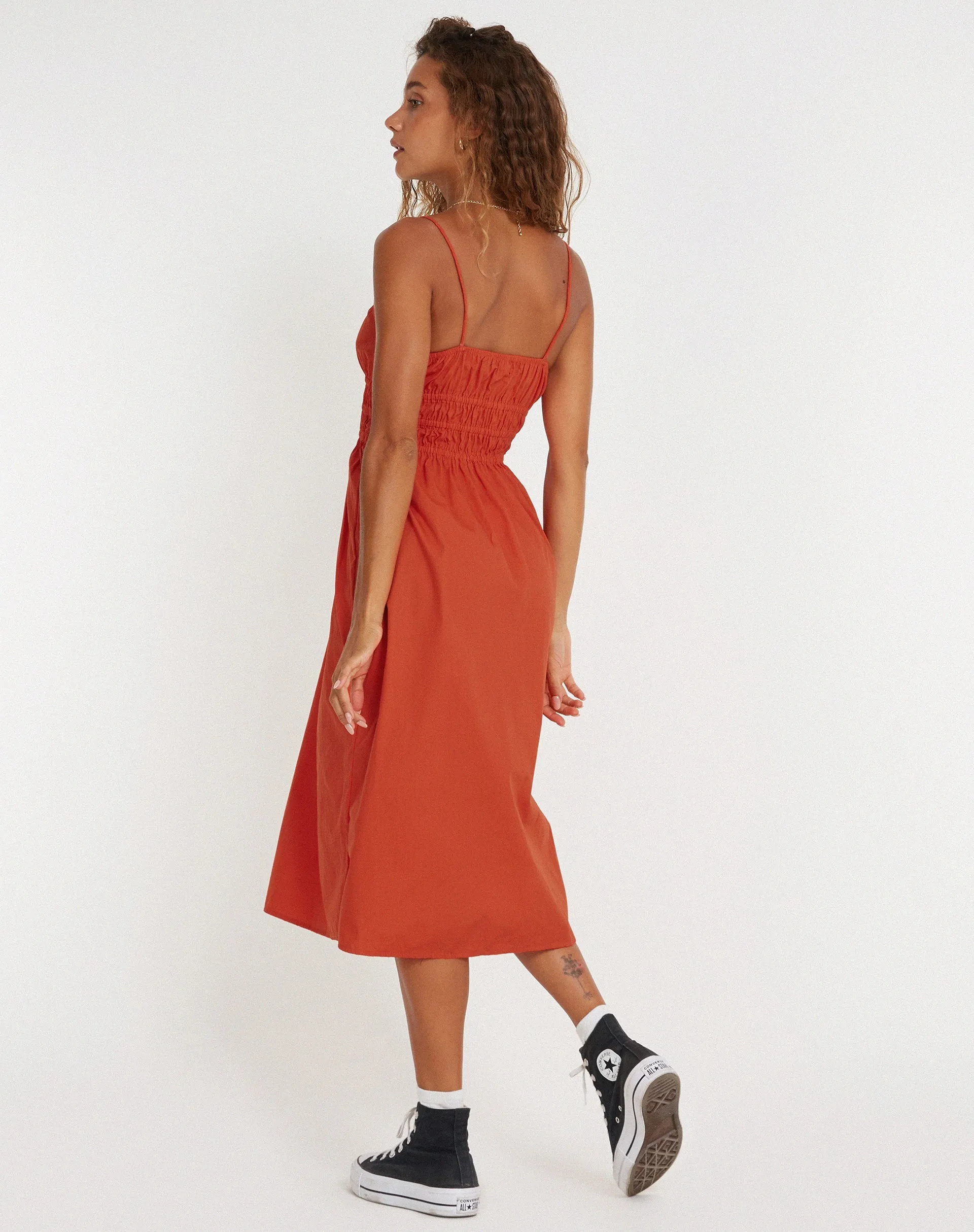 Jayko Midi Dress in Orange