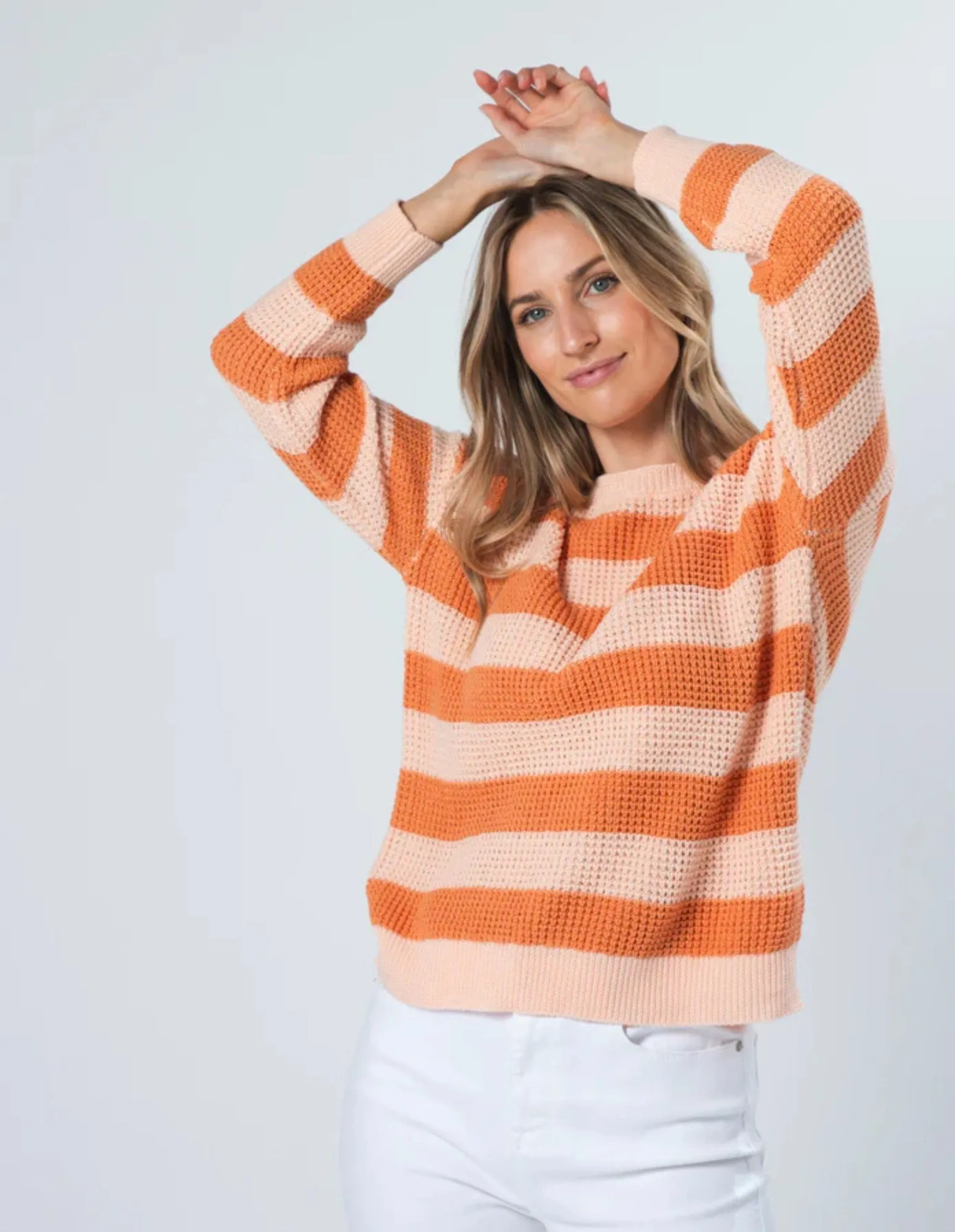 Melinda Jumper - Summer Apricot Stripe - Stella   Gemma