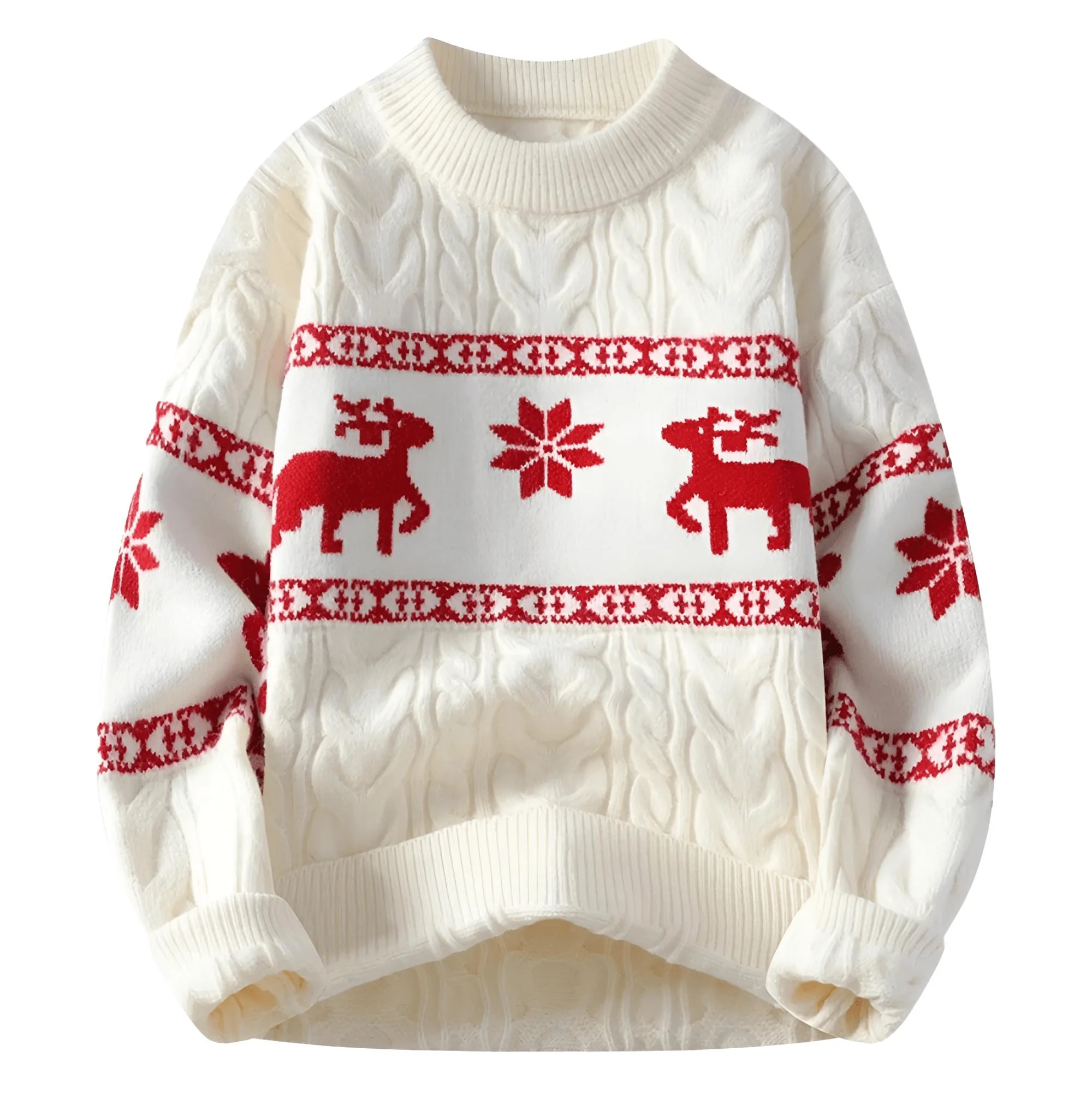 Men's Deer Christmas Jumpers High-End Luxury Cashmere Blend Sweaters Men Thick Warm Men's Sweaters