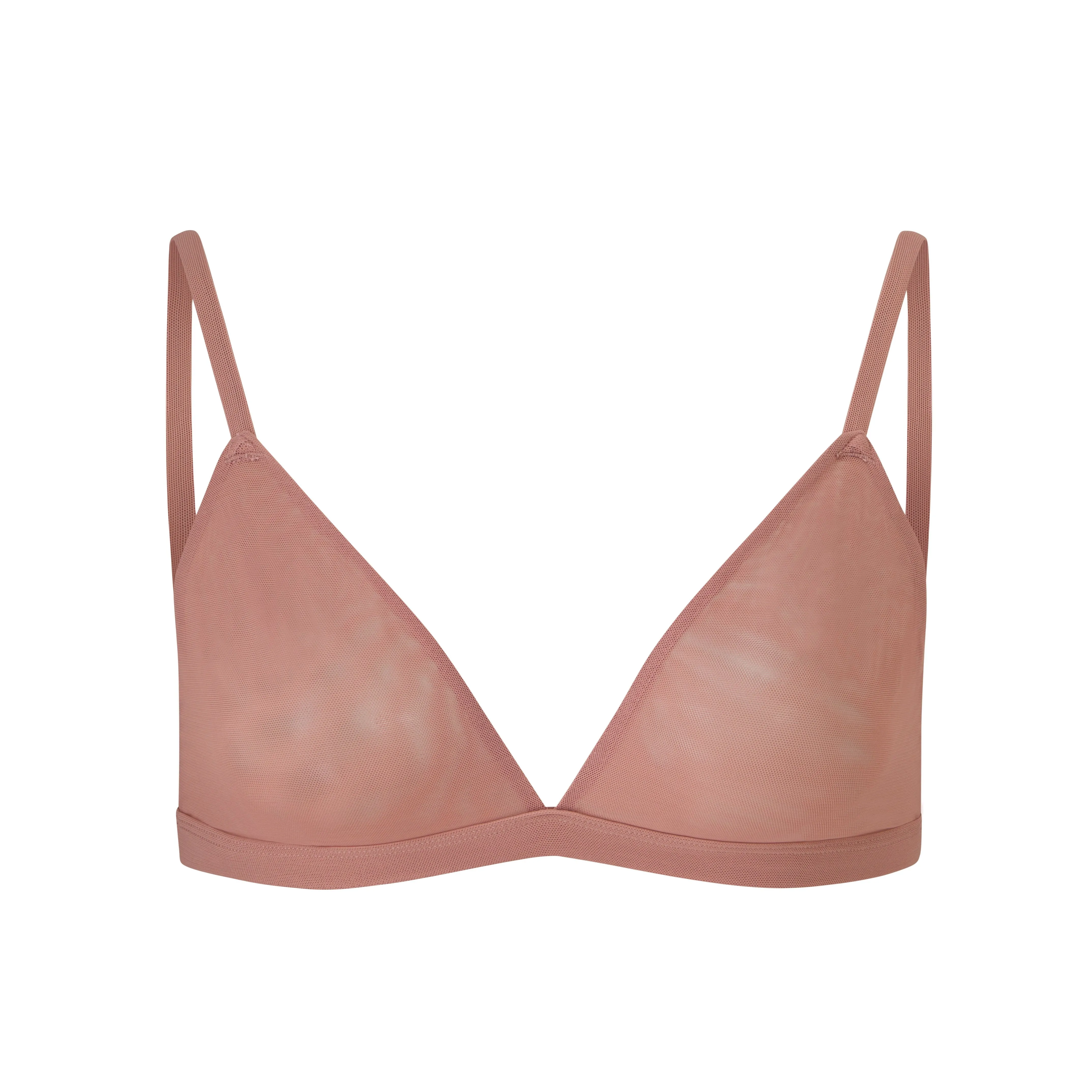 MESH TRIANGLE BRALETTE | ROSE CLAY