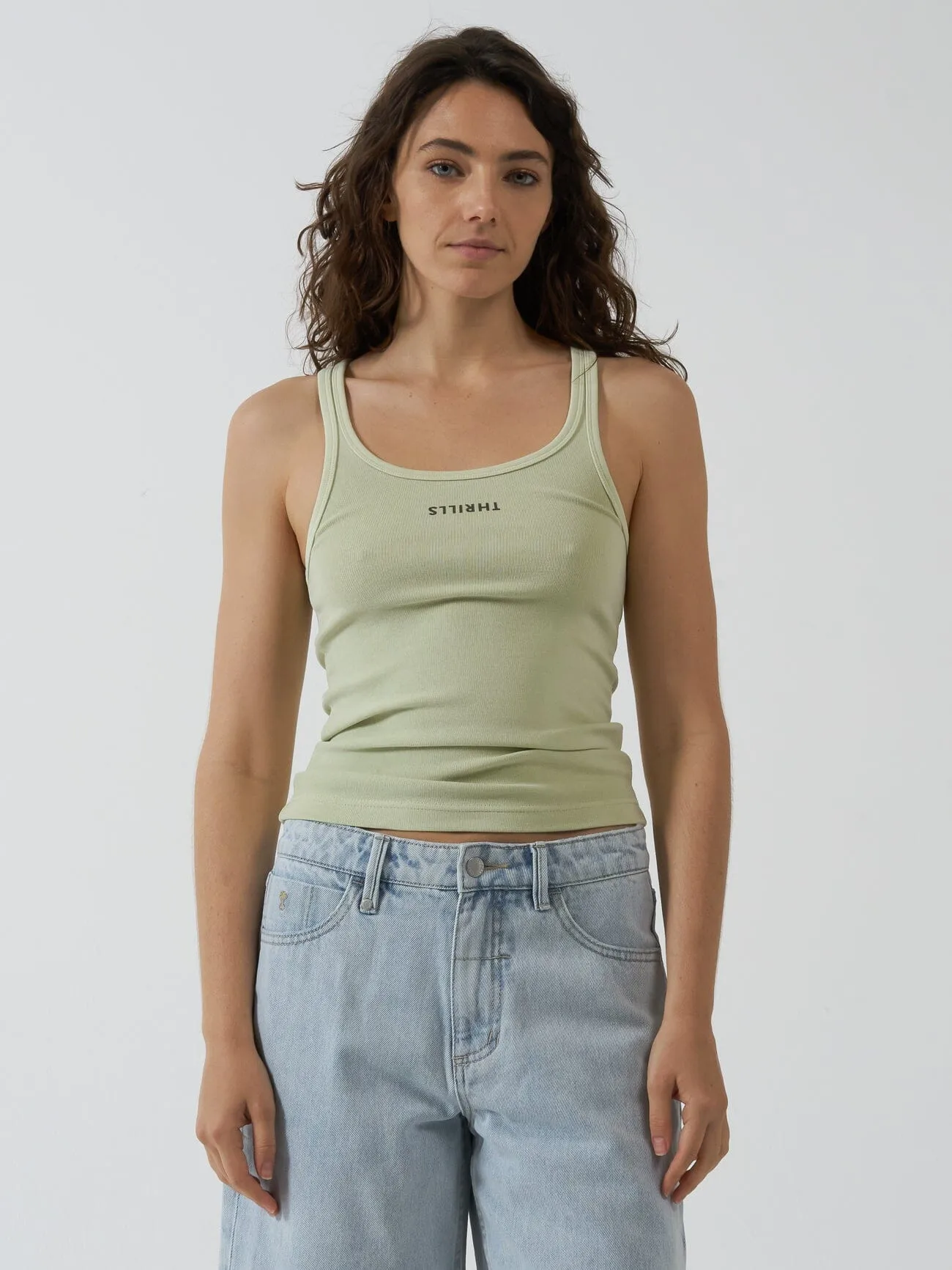 Minimal Thrills Scoop Tank - Pistachio