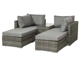 Mirage 4 Seater 5pc Multi Setting Relaxer Set- Grey