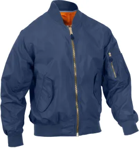 Navy Blue - Lightweight Air Force MA-1 Reversible Bomber Coat Flight Jacket