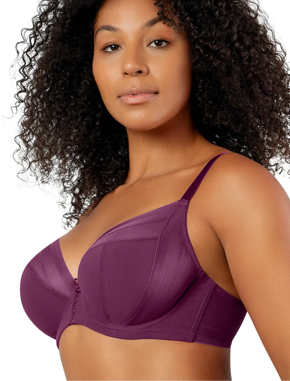 Parfait Shea Plunge Bra Underwired Unlined Bra, Blackberry | Blackberry Parfait Plunge Bra