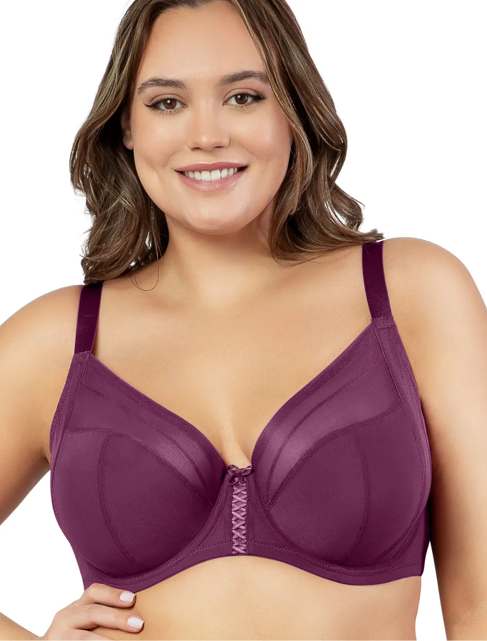 Parfait Shea Plunge Bra Underwired Unlined Bra, Blackberry | Blackberry Parfait Plunge Bra