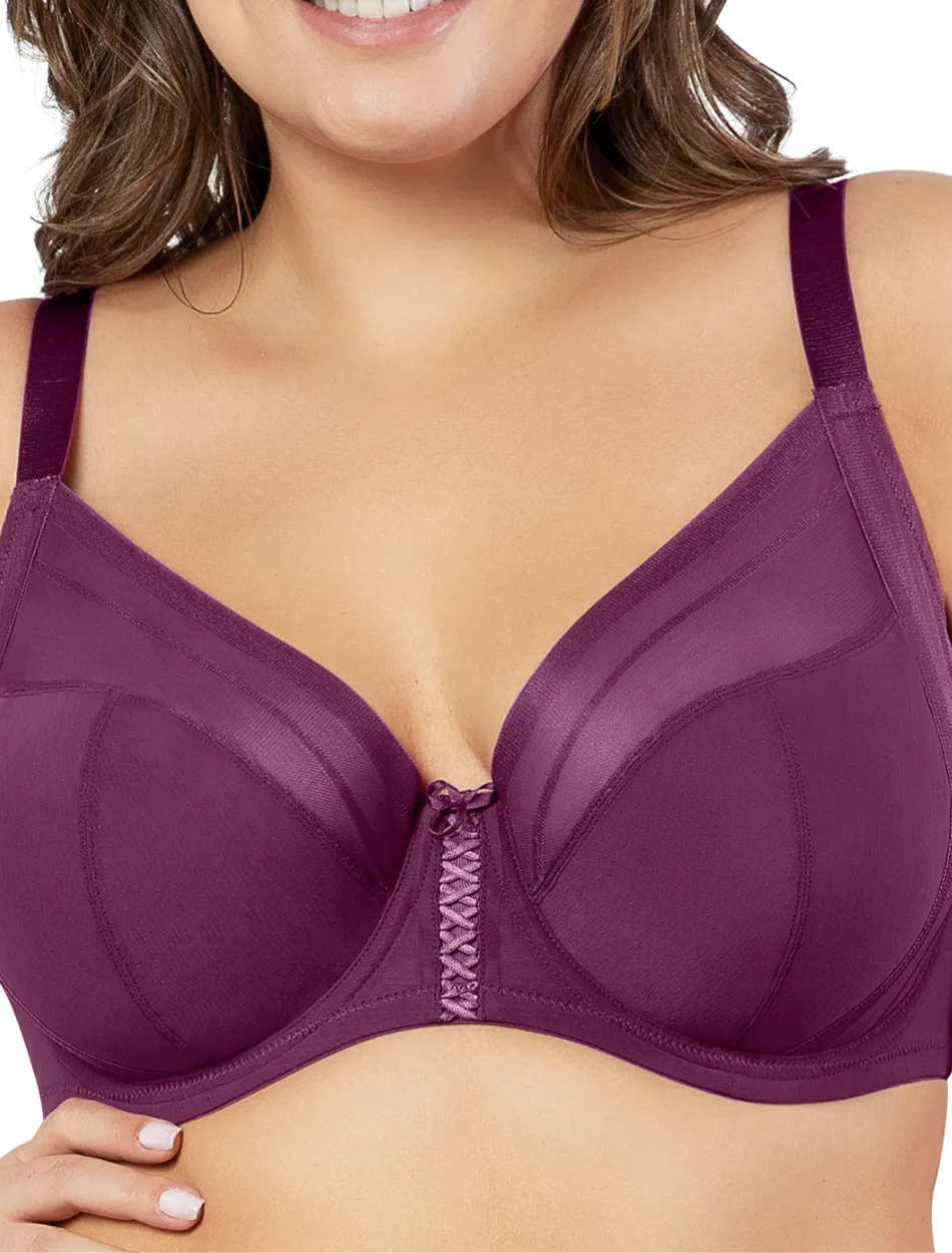 Parfait Shea Plunge Bra Underwired Unlined Bra, Blackberry | Blackberry Parfait Plunge Bra