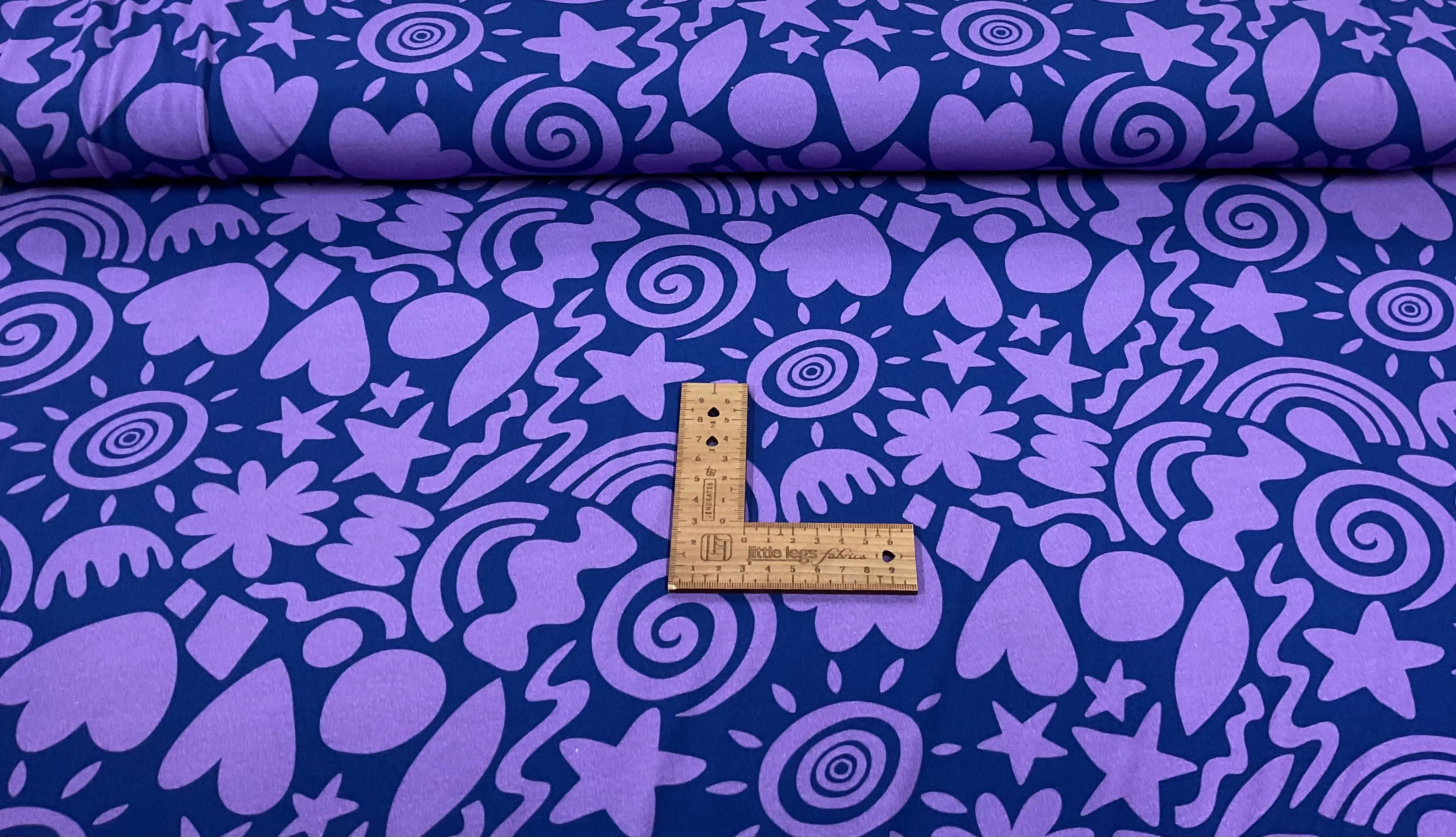 Puzzle Doodles Violet Bamboo Jersey