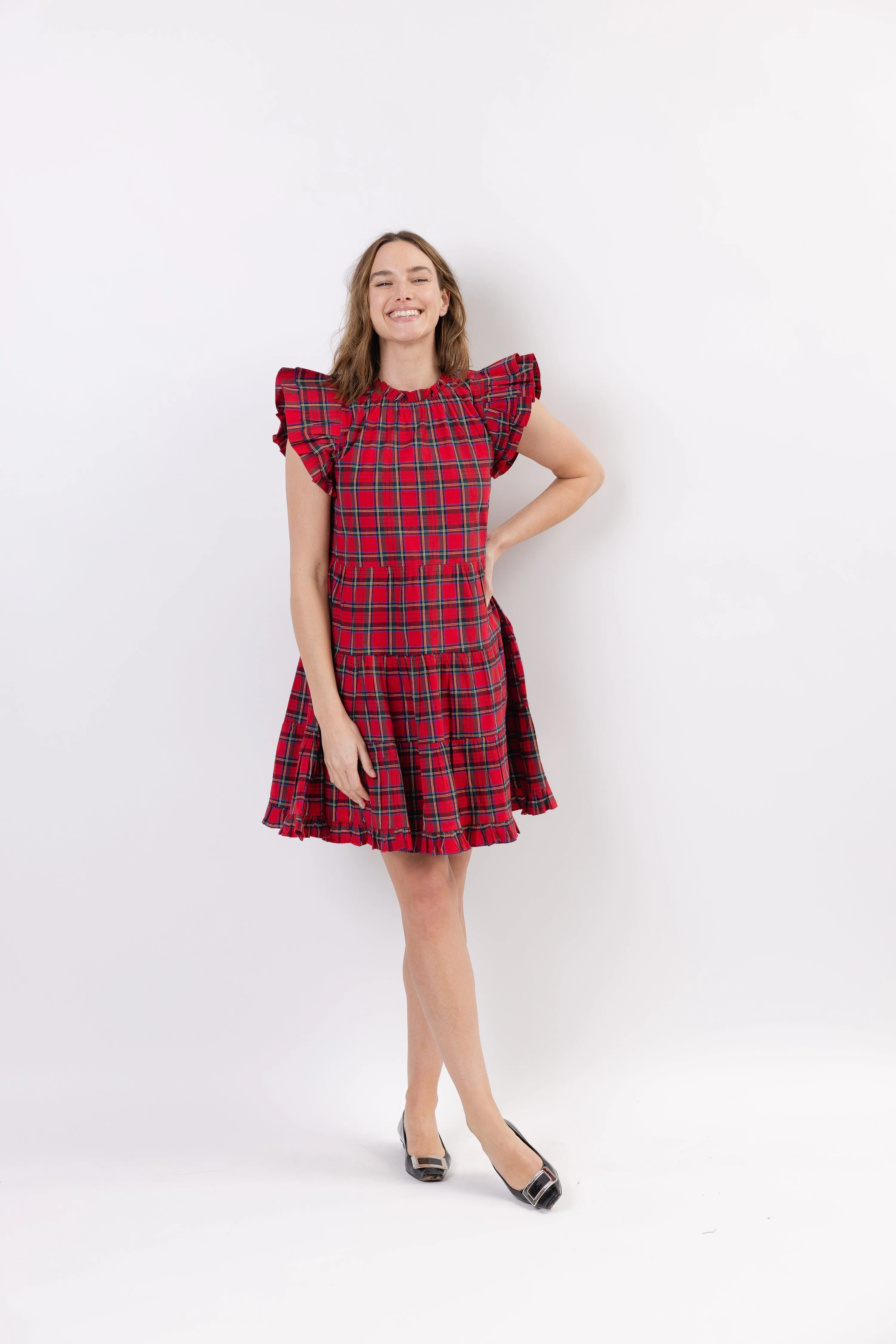 Sail To Sable Tartans Dress - Red Plaid