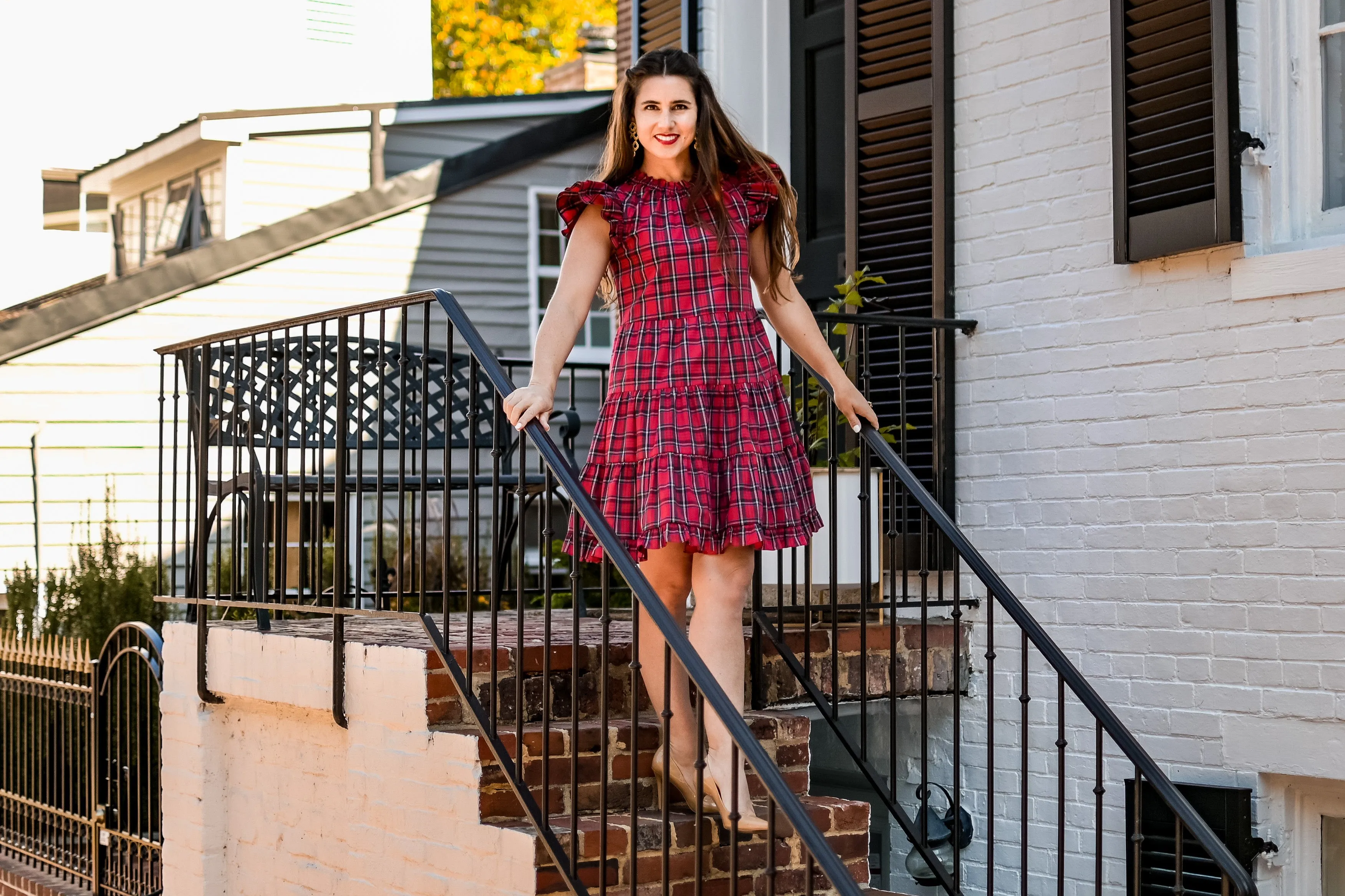 Sail To Sable Tartans Dress - Red Plaid