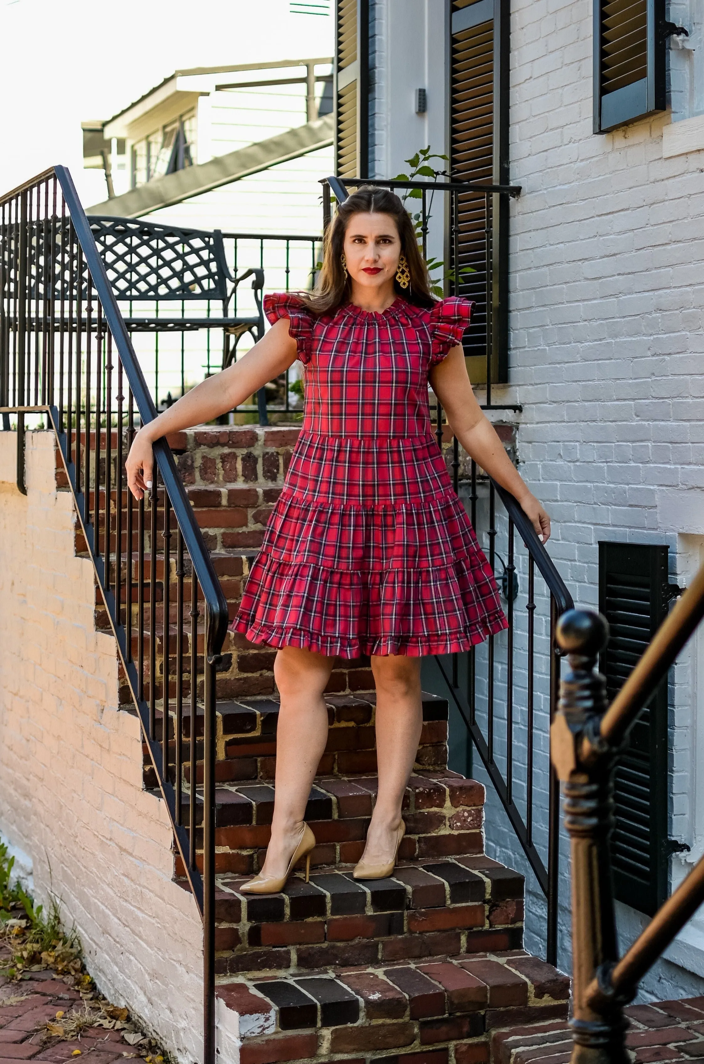 Sail To Sable Tartans Dress - Red Plaid