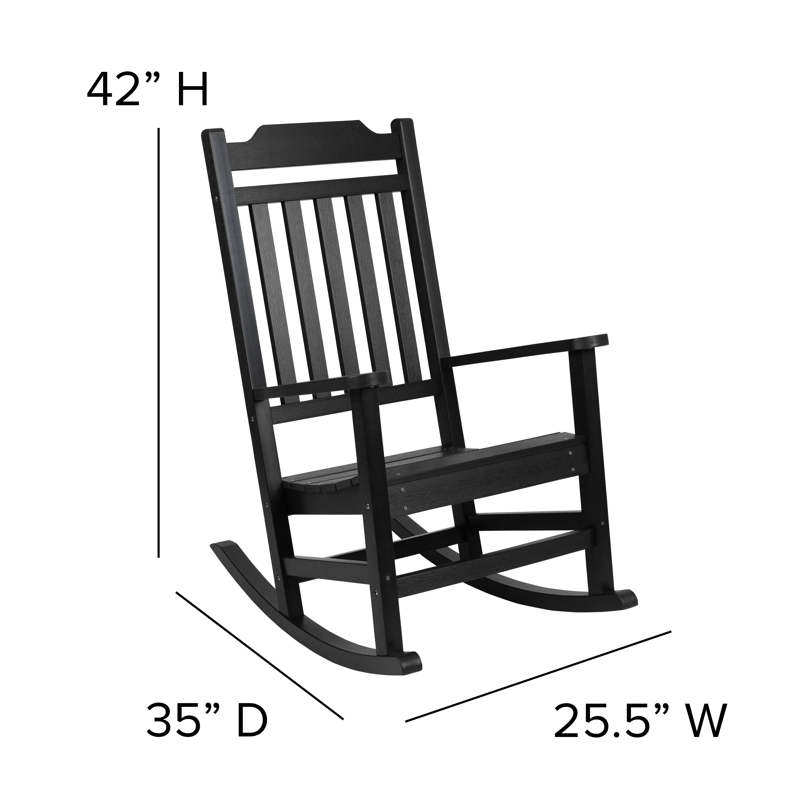 Set of 2 Winston All-Weather Poly Resin Rocking Chairs with Accent Side Table