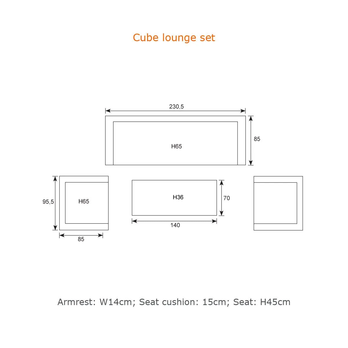 The Cayman 3 Seat Sofa Coffee Set