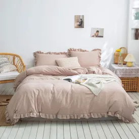 The Ruffled Beige Bed Set