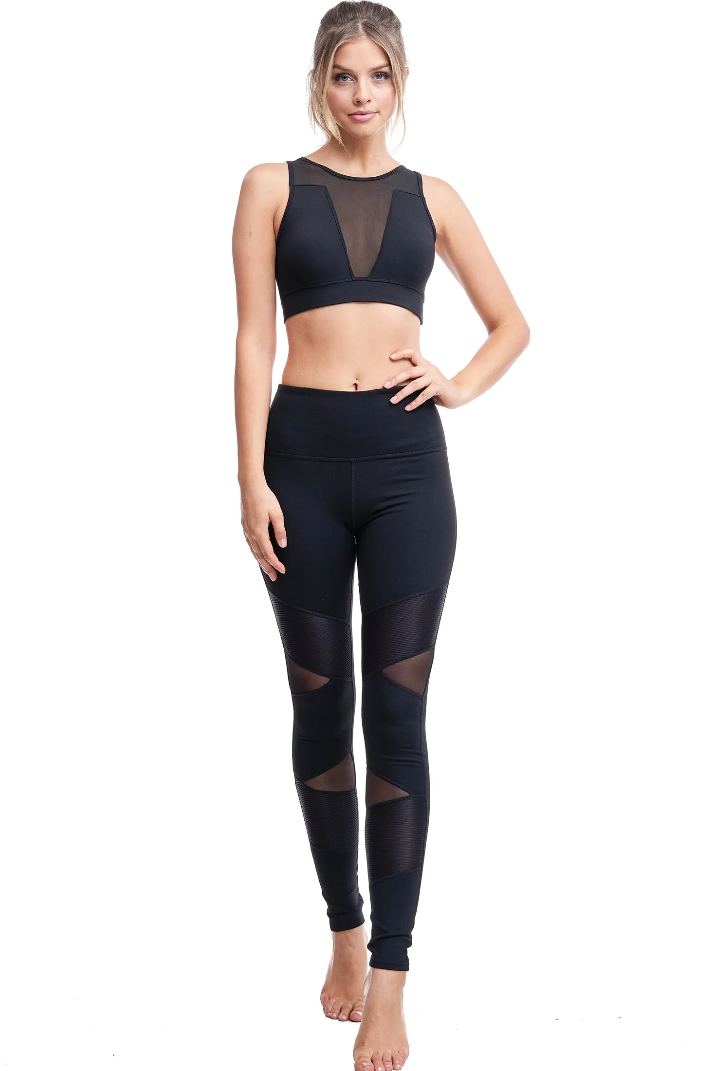 TORREY V-MESH TOP | BLACK