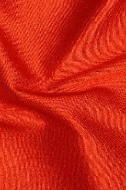 Vermillion Red Silk Shantung 54" Fabric